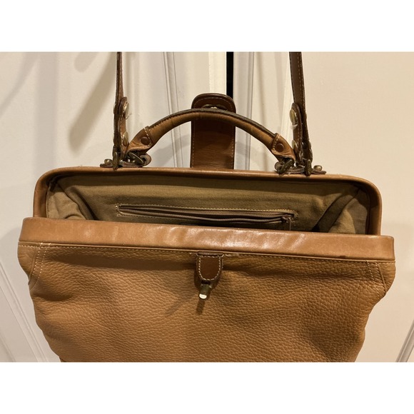 Liz Claiborne Leather Doctor Bag Satchel Top Handle Crossbody Authentic Vintage - Picture 16 of 16